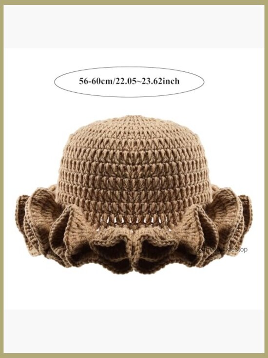 Crochet Bucket Hat Knit Floppy Cap Handmade Polyester Cotton main image 6